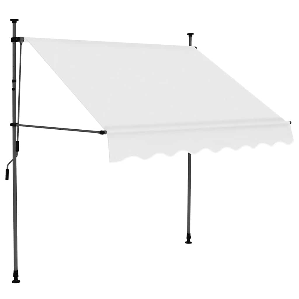 vidaXL krémszínű kézzel kihúzható LED-es napellenző 150 cm