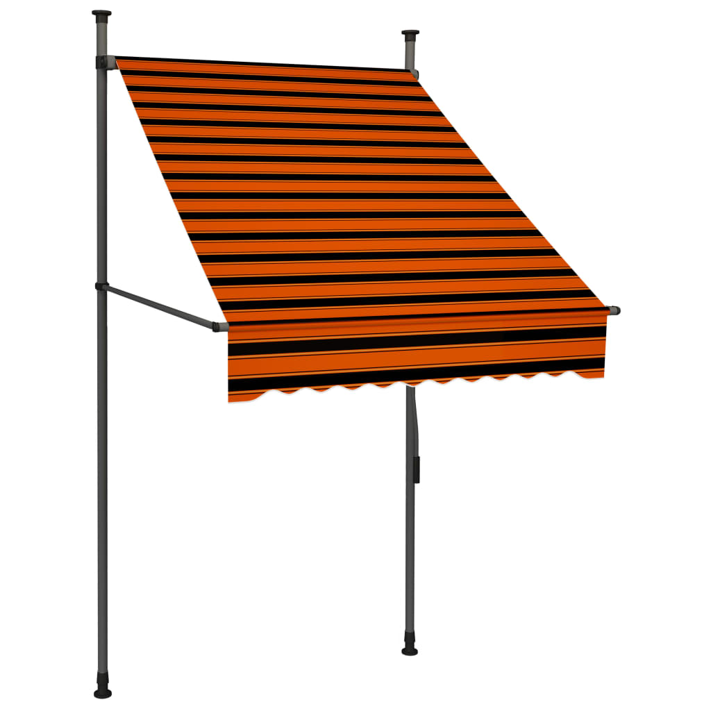 vidaXL Manual Retractable Awning with LED 100 cm Orange and Brown