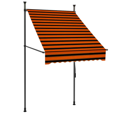 vidaXL Manual Retractable Awning with LED 100 cm Orange and Brown