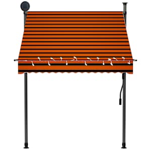 Ručně zatahovací markýza s LED světlem 150 cm oranžovo-hnědá - obrázek 4