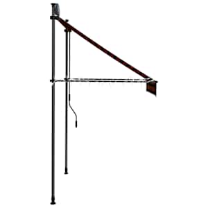 Ručně zatahovací markýza s LED světlem 150 cm oranžovo-hnědá - obrázek 5