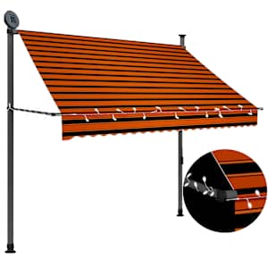Ručně zatahovací markýza s LED světlem 200 cm oranžovo-hnědá - obrázek 1