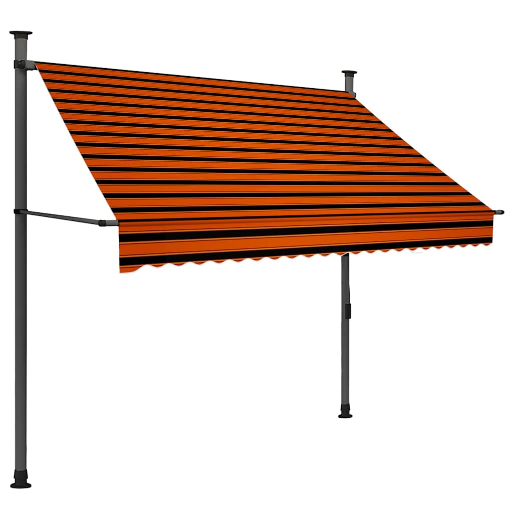 Thumbnail - vidaXL Einziehbare Markise Handbetrieben mit LED 200 cm Orange Braun