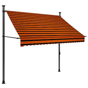 Ručně zatahovací markýza s LED světlem 200 cm oranžovo-hnědá - obrázek 2