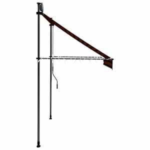 Ručně zatahovací markýza s LED světlem 200 cm oranžovo-hnědá - obrázek 5