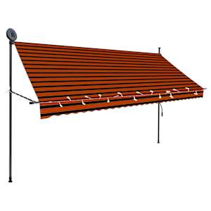 Ručně zatahovací markýza s LED světlem 300 cm oranžovo-hnědá - obrázek 3