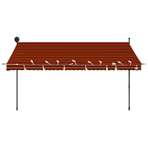 Ručně zatahovací markýza s LED světlem 350 cm oranžovo-hnědá - obrázek 4