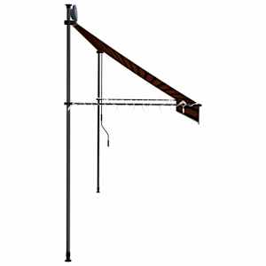 Ručně zatahovací markýza s LED světlem 350 cm oranžovo-hnědá - obrázek 5