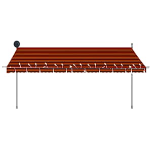 Ručně zatahovací markýza s LED světlem 400 cm oranžovo-hnědá - obrázek 5