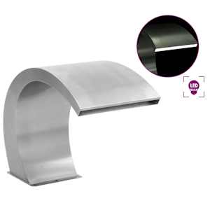 Bazénová fontána s LED osvětlením nerezová ocel 30 x 60 x 45 cm - obrázek 1