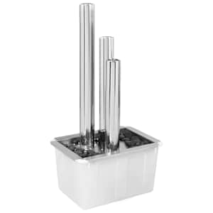 vidaXL Vrtna fontana srebrna 48 x 34 x 88 cm od nehrđajućeg čelika