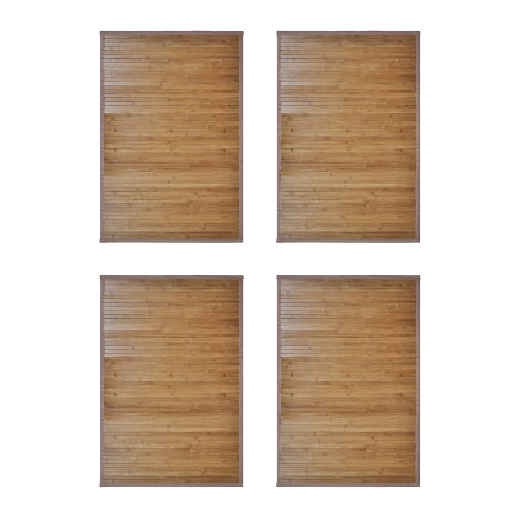 4 db barna bambusz fürdőszobaszőnyeg 60 x 90 cm 