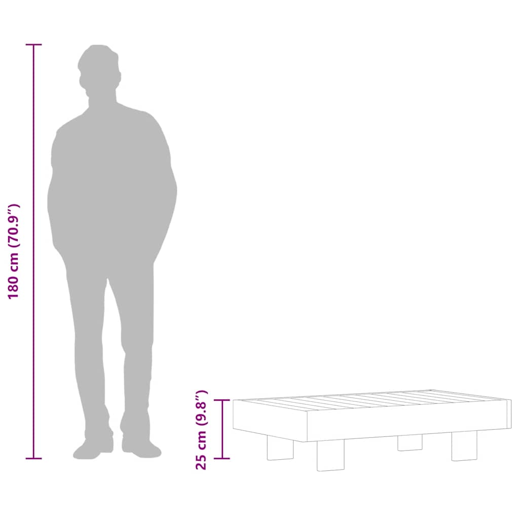 Кофейный стол, 100x60x25 см, акация массив дерева