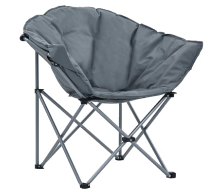 vidaXL Folding Moon Chairs 2 pcs Grey