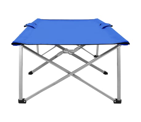 vidaXL Kempingová postel 206 x 75 x 45 cm XXL modrá