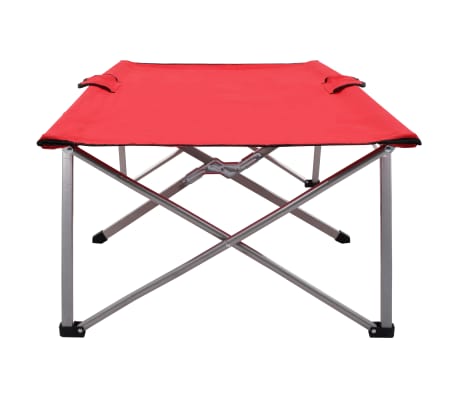 vidaXL Pat de camping, roșu, 206 x 75 x 45 cm, XXL