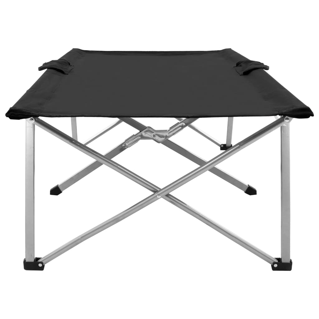 vidaXL Pat de camping, 206 x 75 x 45 cm, negru