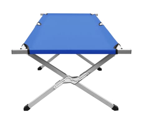 vidaXL Pat de camping, albastru, 190 x 74 x 47 cm
