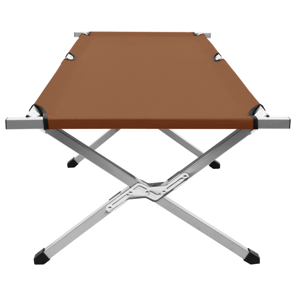 vidaXL Lit de camping 190x74x47 cm XL Marron