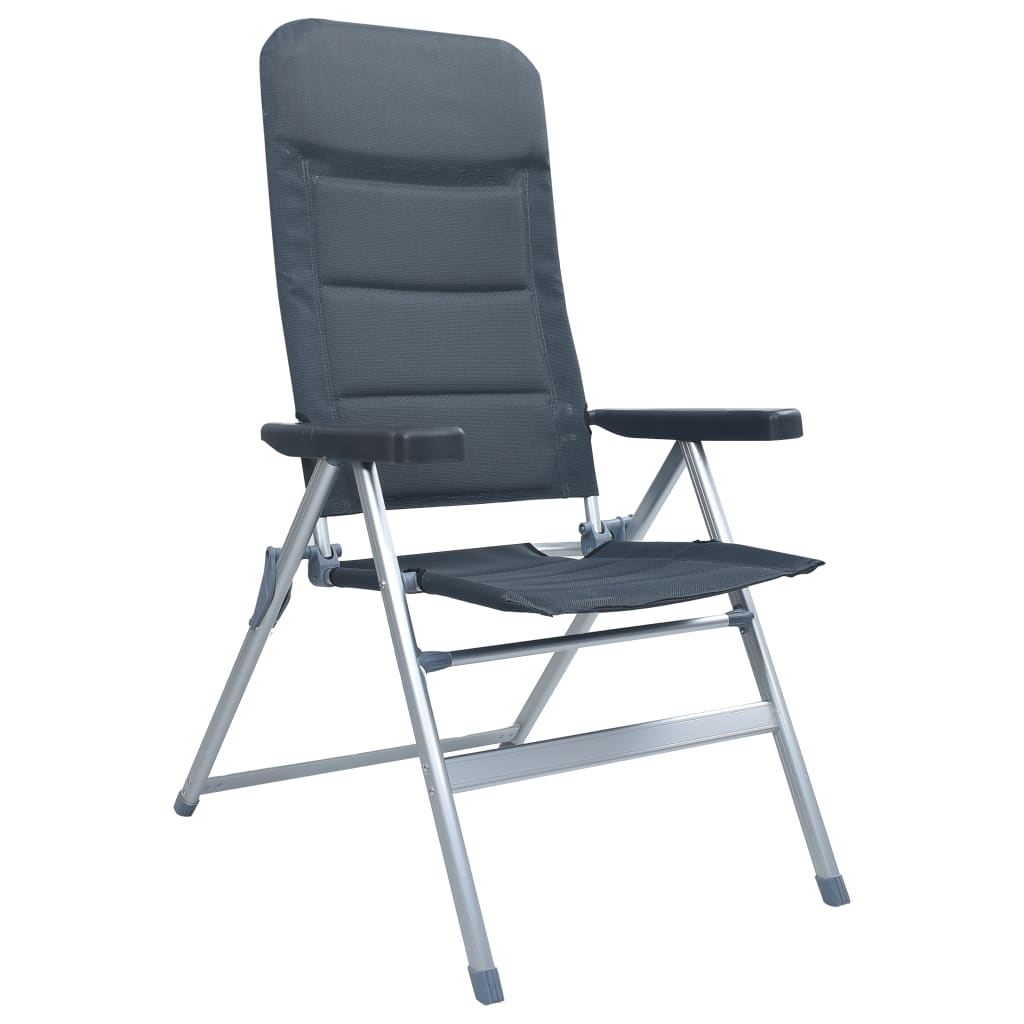 vidaXL Polohovací zahradní židle 2 ks hliník šedé