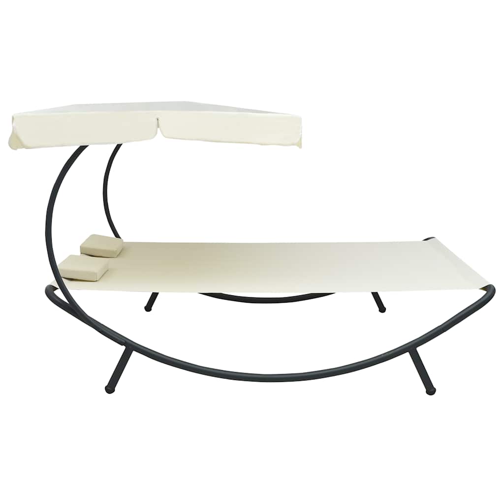 Outdoor Double Chaise Lounge Patio Lounge Bed with Canopy and Pillows vidaXL - Picture 32 of 56