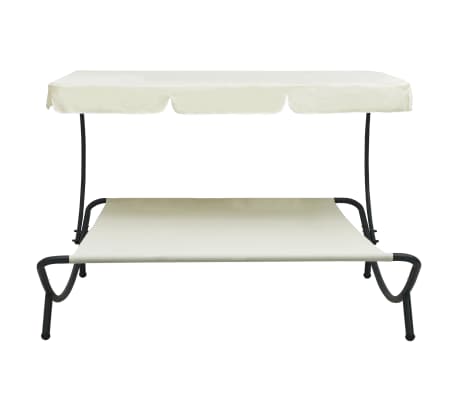 vidaXL Utendørs sofaseng med solskjerm kremhvit