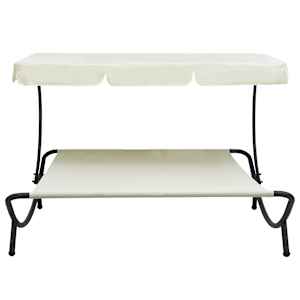 vidaXL Utendørs sofaseng med solskjerm kremhvit