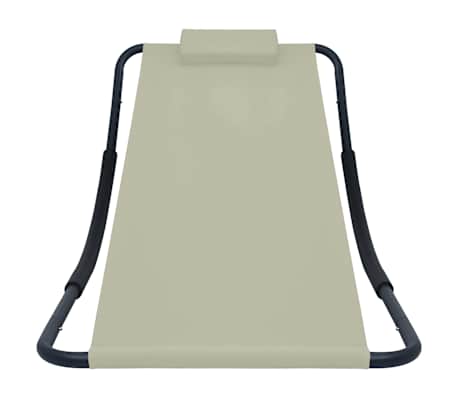 vidaXL Vrtni ležaj krem 200 x 90 cm čelični