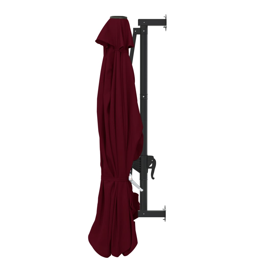 Wall-Mounted Parasol With Metal Pole 300 Cm Burgundy VidaXL 16 width=274