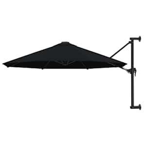 vidaXL seinale kinnitatav p&auml;ikesevari, metallpostiga 300 cm, must