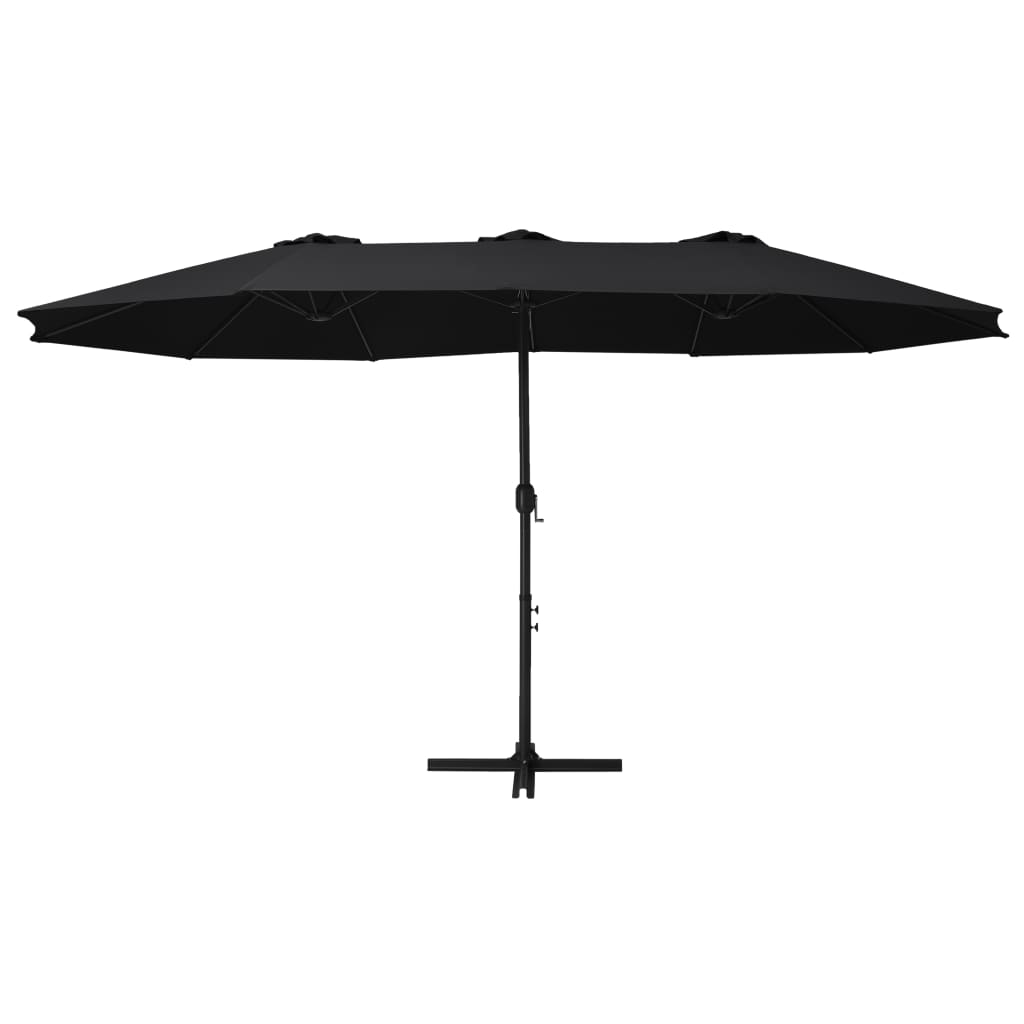 vidaXL Parasol met aluminium paal 460x270 cm zwart afbeelding