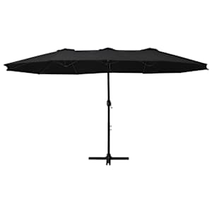 Zahradní slunečník s hliníkovou tyčí 460 x 270 cm černý - obrázek 2