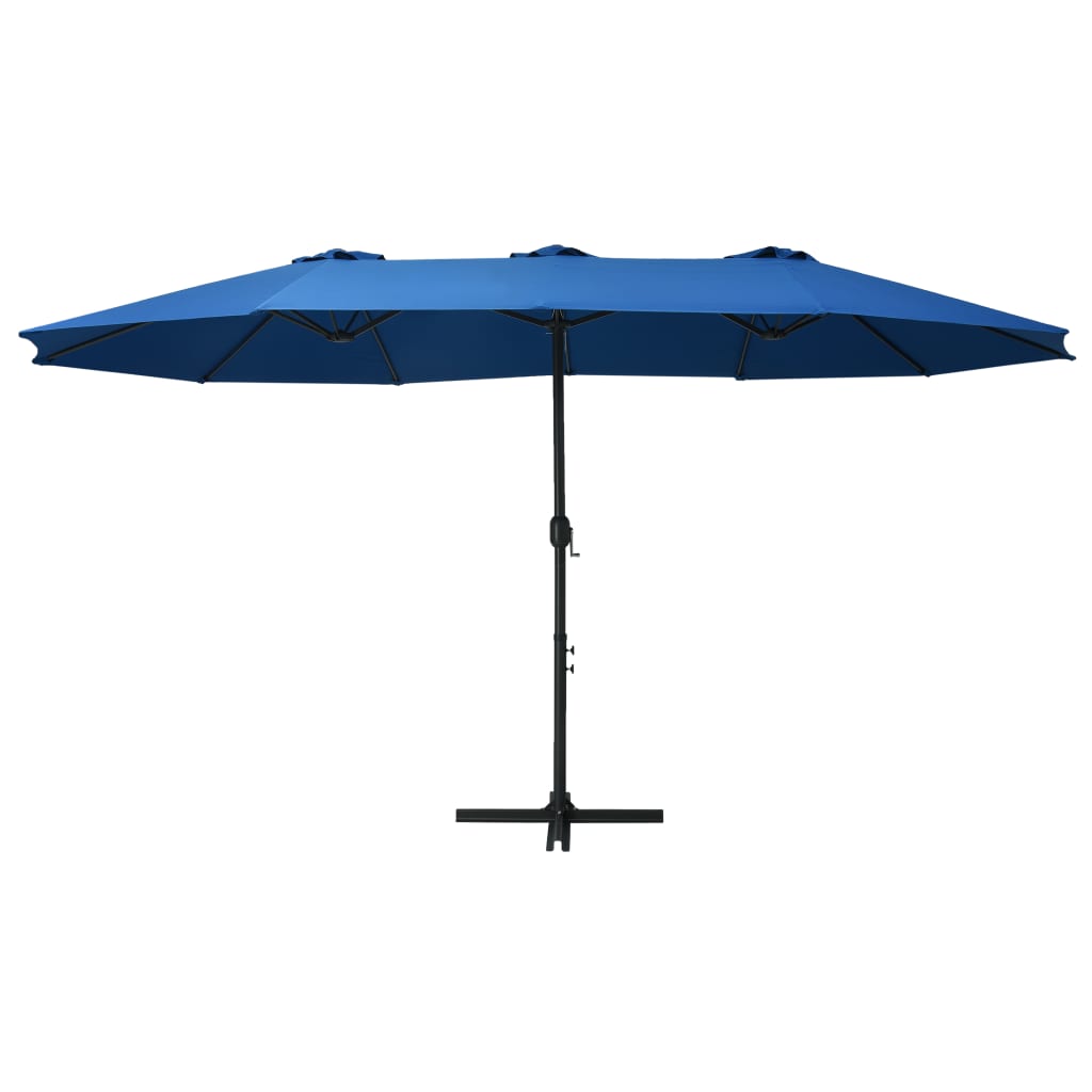 vidaXL Parasol met aluminium paal 460x270 cm blauw afbeelding