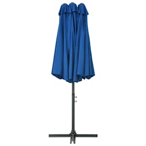 Zahradní slunečník s hliníkovou tyčí 460 x 270 cm modrý - obrázek 4