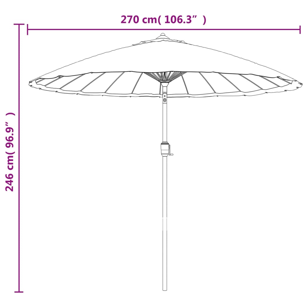 Sonnenschirm mit Aluminium-Mast 270 cm Grün