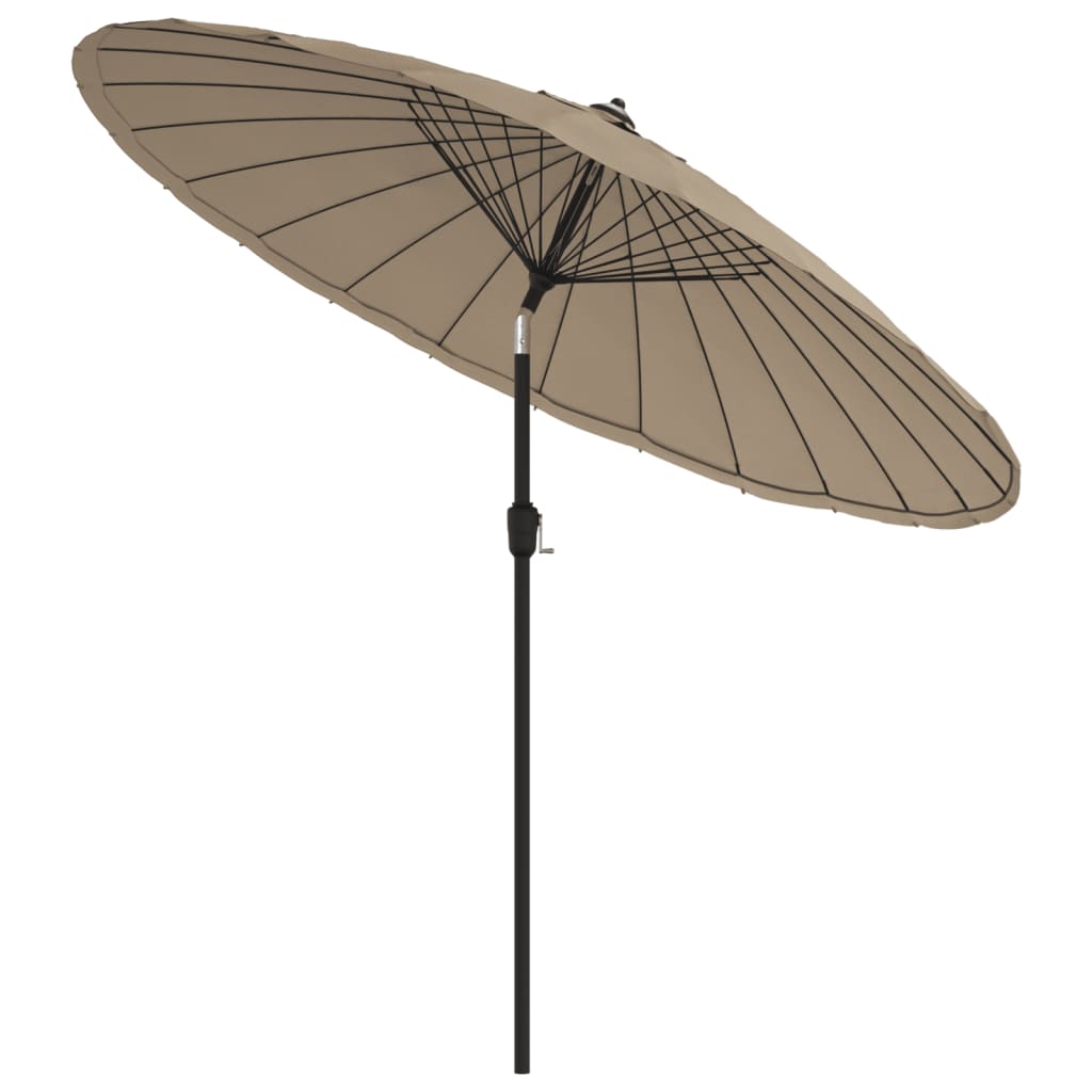 vidaXL Garden Parasol with Aluminium Pole 270 cm Taupe