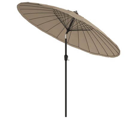 vidaXL Garden Parasol with Aluminium Pole 270 cm Taupe