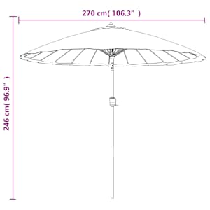 Zahradní slunečník s hliníkovou tyčí 270 cm taupe - obrázek 8