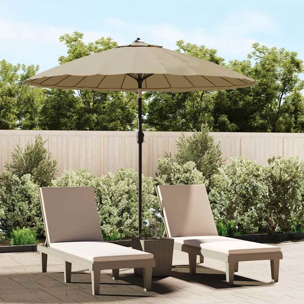 vidaXL Trädgårdsparasoll med aluminiumstång 250 cm taupe