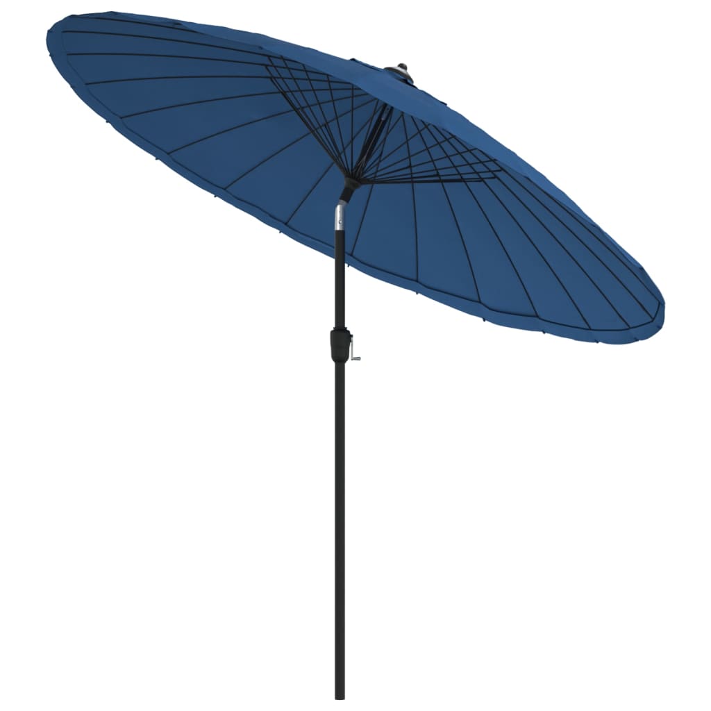 vidaXL Parasol d'extérieur avec mât en aluminium 270 cm Bleu azuré