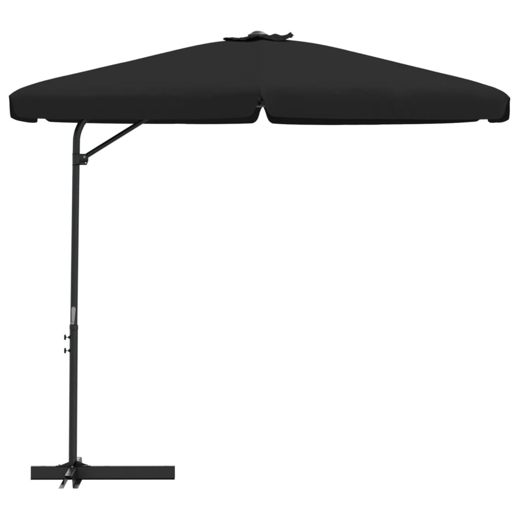 vidaXL Parasol met stalen paal 300 cm zwart afbeelding
