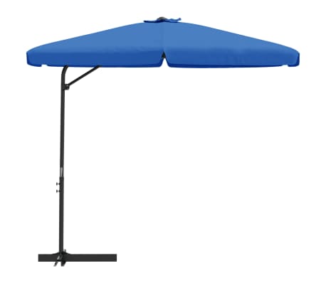 vidaXL ガーデンパラソル スチール製ポール付き 300cm アズールブルー