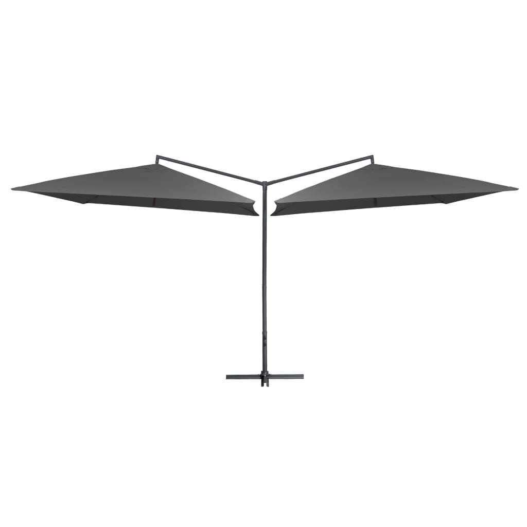 vidaXL Umbrelă de soare cu stâlp din oțel, antracit, 250x250 cm