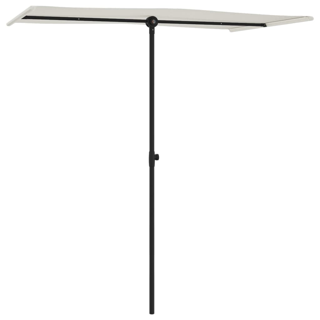 vidaXL Parasol met aluminium paal 180x110 cm zandwit afbeelding