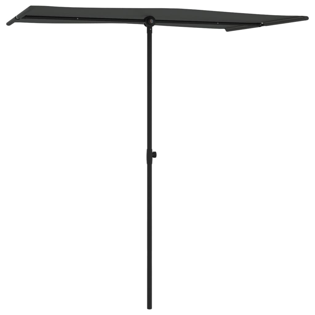 vidaXL Parasol met aluminium paal 180x110 cm antracietkleurig afbeelding