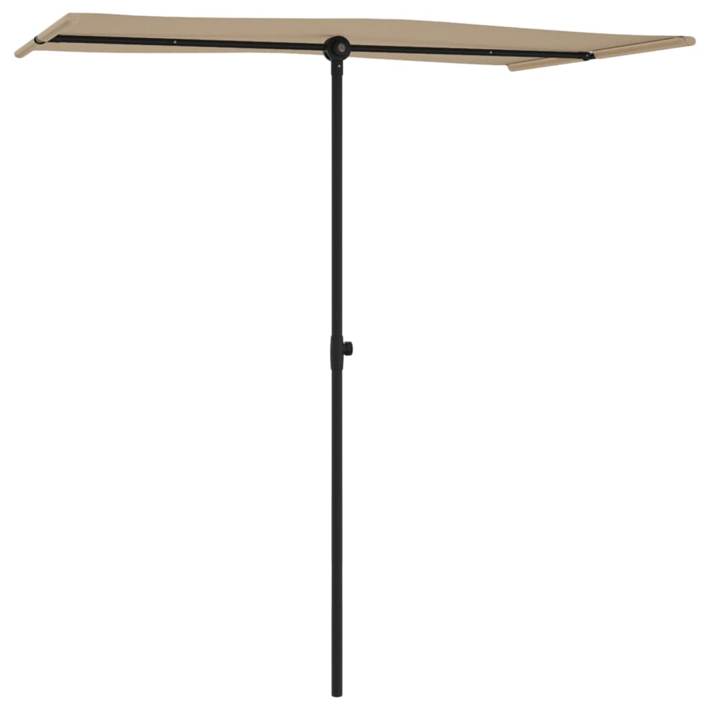 vidaXL Parasol met aluminium paal 180x110 cm taupe afbeelding