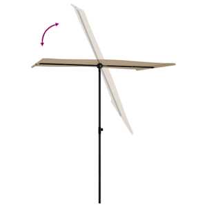 Zahradní slunečník s hliníkovou tyčí 180 x 110 cm taupe - obrázek 6