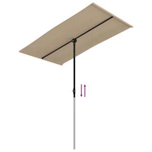 Zahradní slunečník s hliníkovou tyčí 180 x 110 cm taupe - obrázek 7
