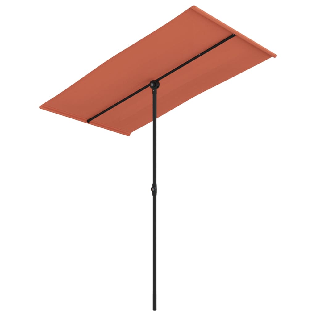 vidaXL Zahradní slunečník s hliníkovou tyčí 180 x 110 cm terakotový