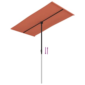 Zahradní slunečník s hliníkovou tyčí 180 x 110 cm terakotový - obrázek 7